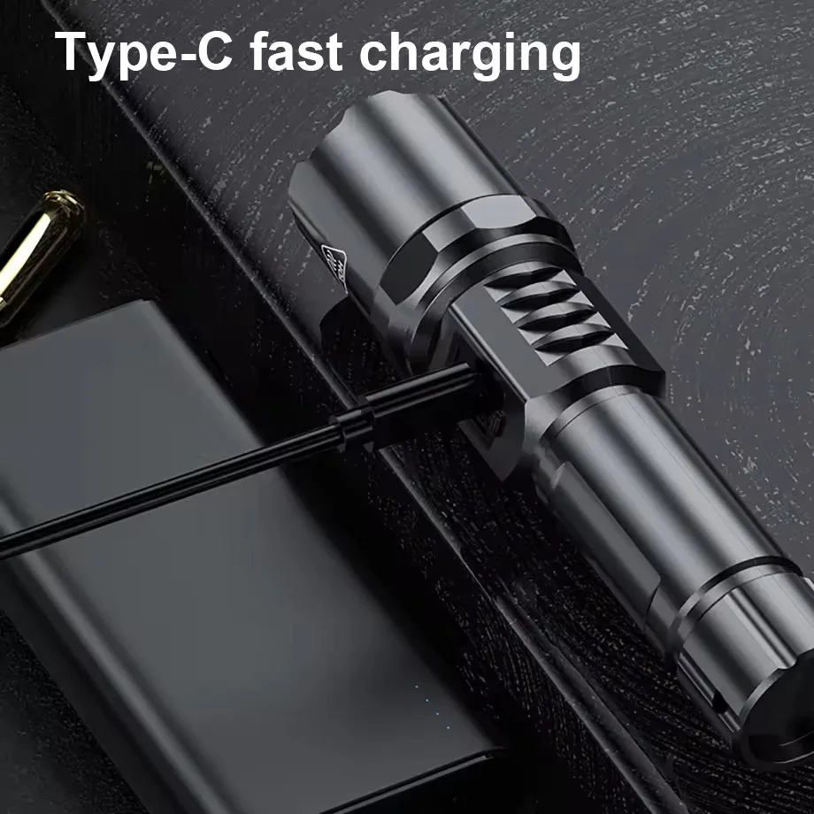 High Power LED Flashlight Rechargeable Torch Tactical Lantern Ultra Powerful Flashlight With USB Charging Outdoor