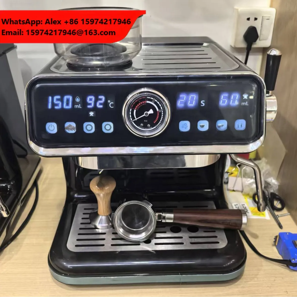 Italian Semi-automatic Small Household Concentrated Grinding Integrated Machine With Dual Heating Commercial Use Coffee Machine