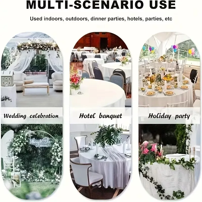 Round Tablecloths,High-Density Black Polyester Covers, Wrinkle Resistant,for Dining,Banquets, Buffet Parties,Wedding Table Cloth