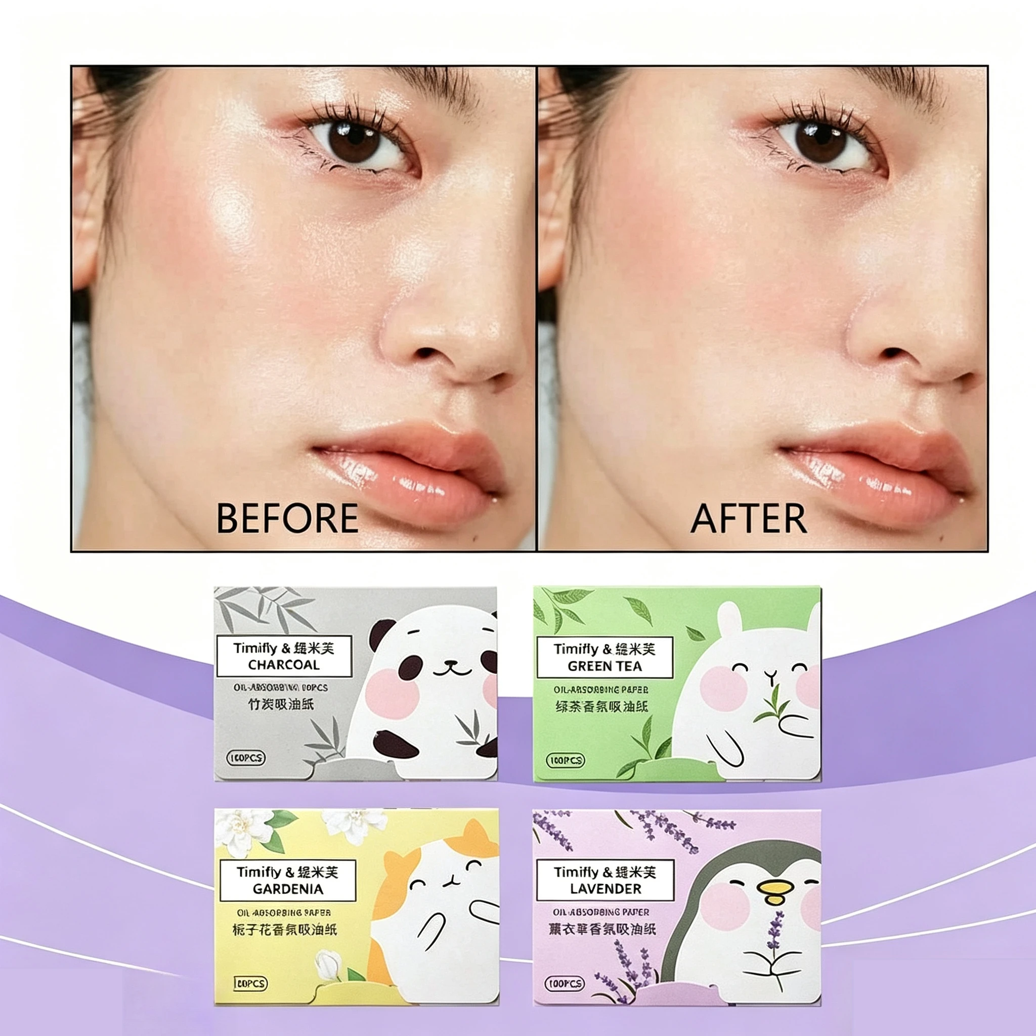 100pcs Fragrance Facial Oil Absorbing Paper facial absorbent paper Face Oil Absorbing Sheets Makeup Tools Skin Care for Women