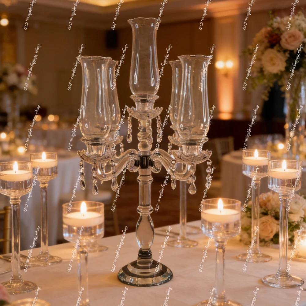 1-10pcs)70cmf30Large Luxury Modern Glass crystal Wedding table Floor flower Stand Vase Spectacular flower Display Standing Vase