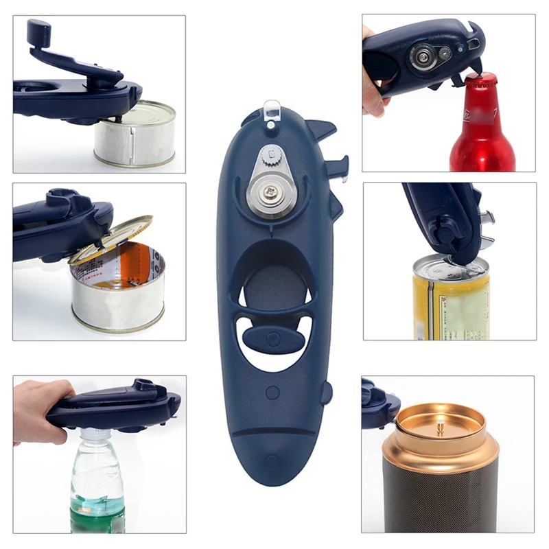 Manual Can Opener Multifunction Canned Food Opener Side Cutter Beer Bottle Opening Kitchen Bar Tools Gadget