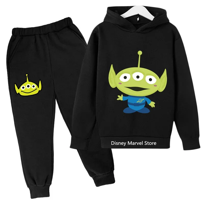 2024 Summer Collection - Alien Three-Eyed Alien Print T-Shirt & Shorts Set - Boys Girls Clothes - Casual Comfortable Age 3 To 14