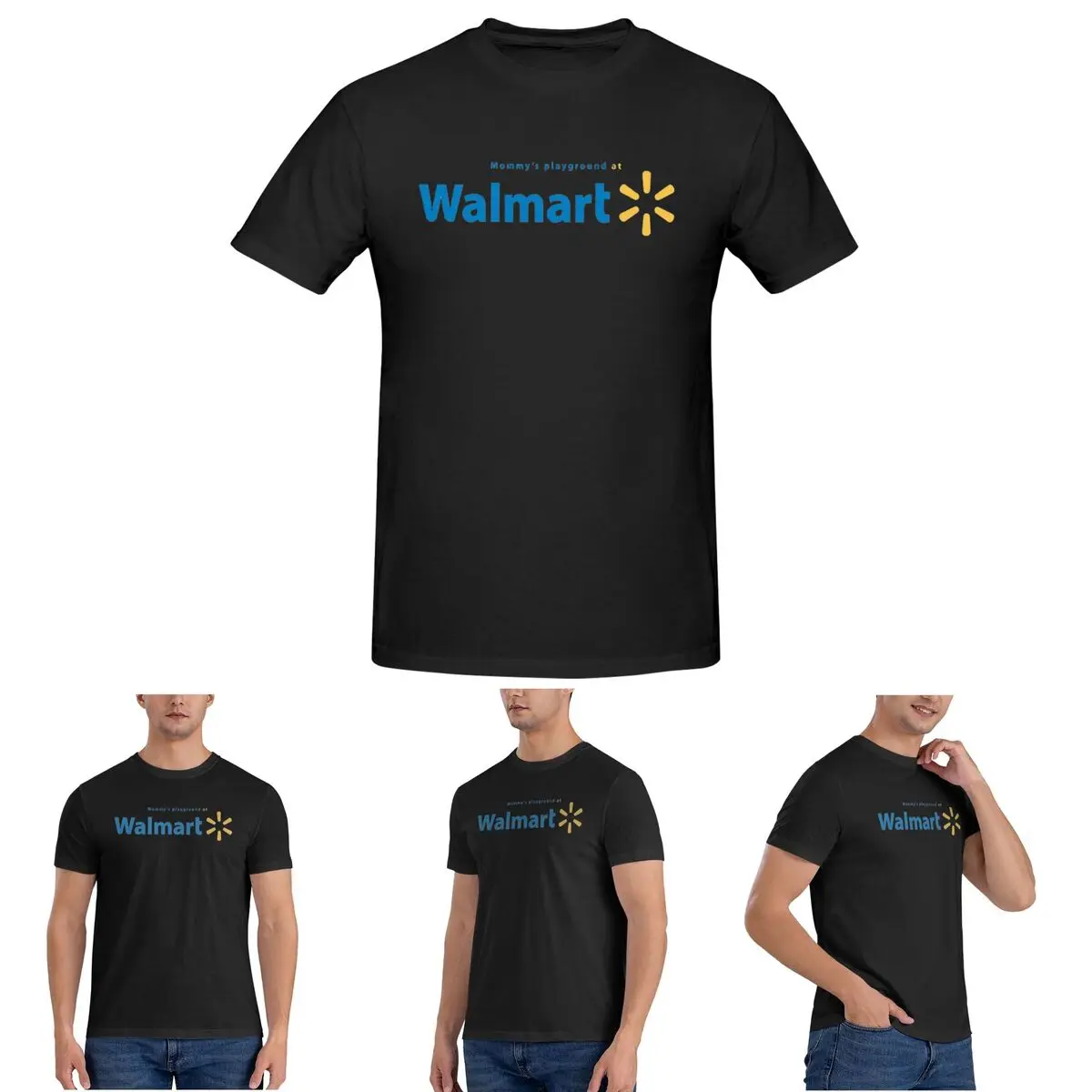 

Футболка Walmart для мужчин, хлопковые футболки больших размеров, мужская летняя одежда с коротким рукавом и круглым вырезом, топы S-6XL