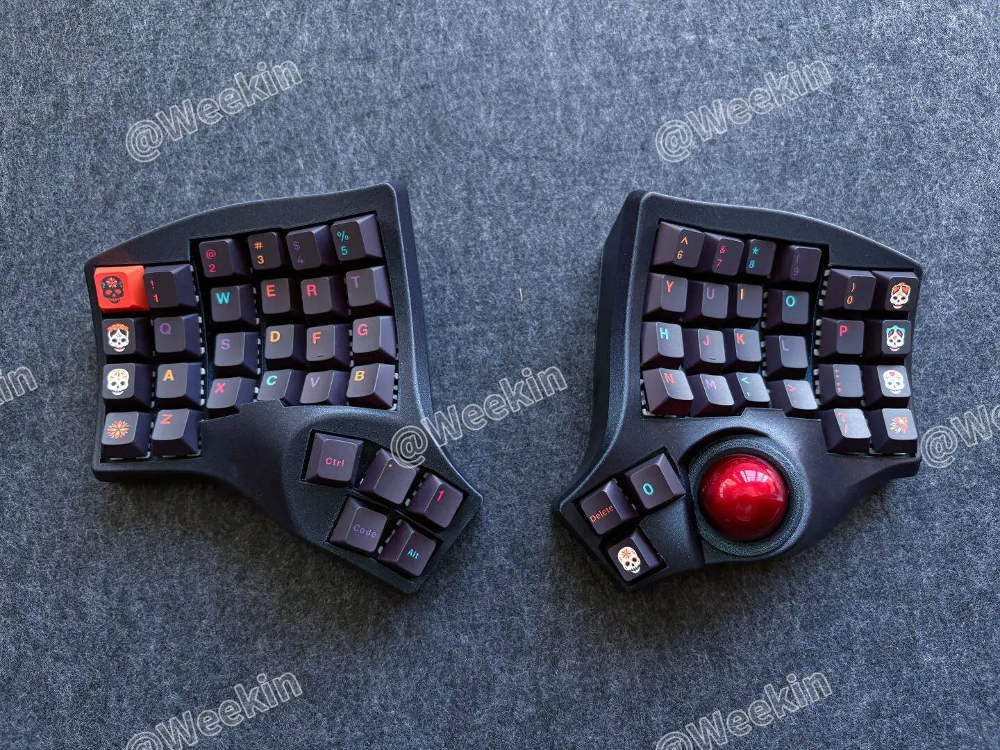 Charybdis MK2 Trackball Split Keyboard Customized Ergonomic Hot