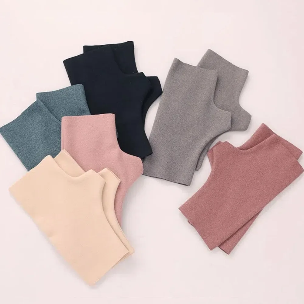 Comfortable Touch Screen Fingerless Gloves Wrist Palm Protection Solid Color Velvet Mittens Soft Velvet Cycling Mittens Winter