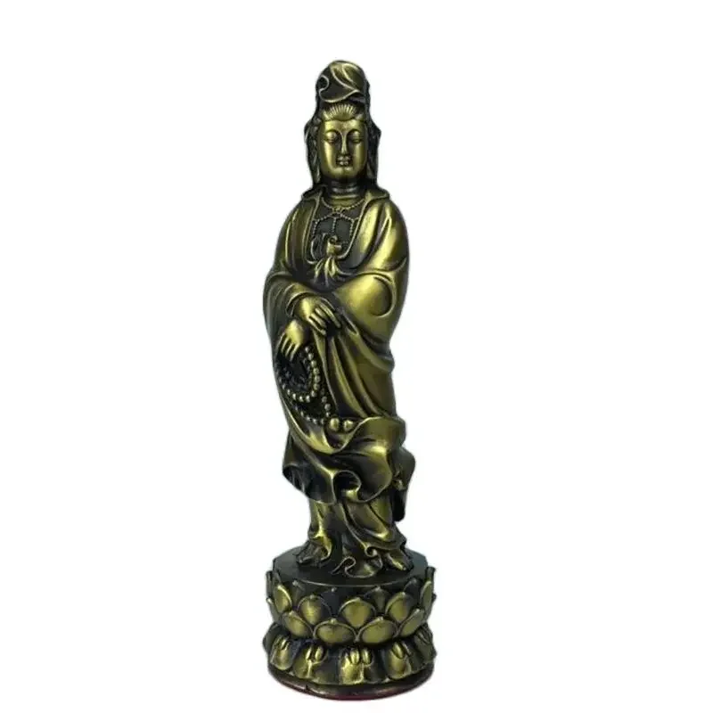 

Оптовая продажа, прецизионная латунь, станция Бодхисаттвы Гуаньинь, статуя лотоса, украшение для домашнего поклонения, латунная статуя Будды Гуаньинь, украшение