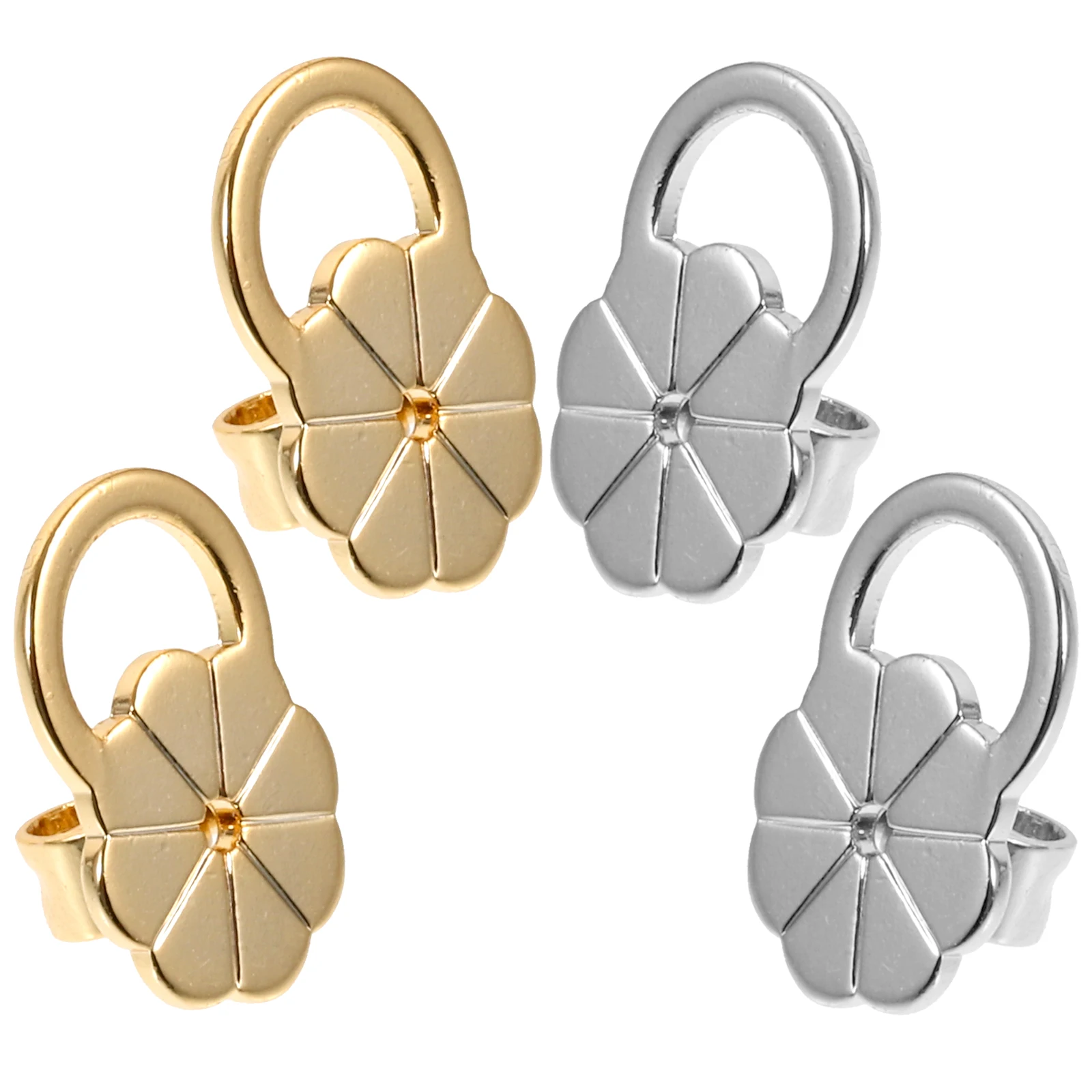 

4Pcs Simple Earring Backs for Studs Skin-Friendly Alloy Replacement Stopper Comfortable Wear Long-Lasting Shine