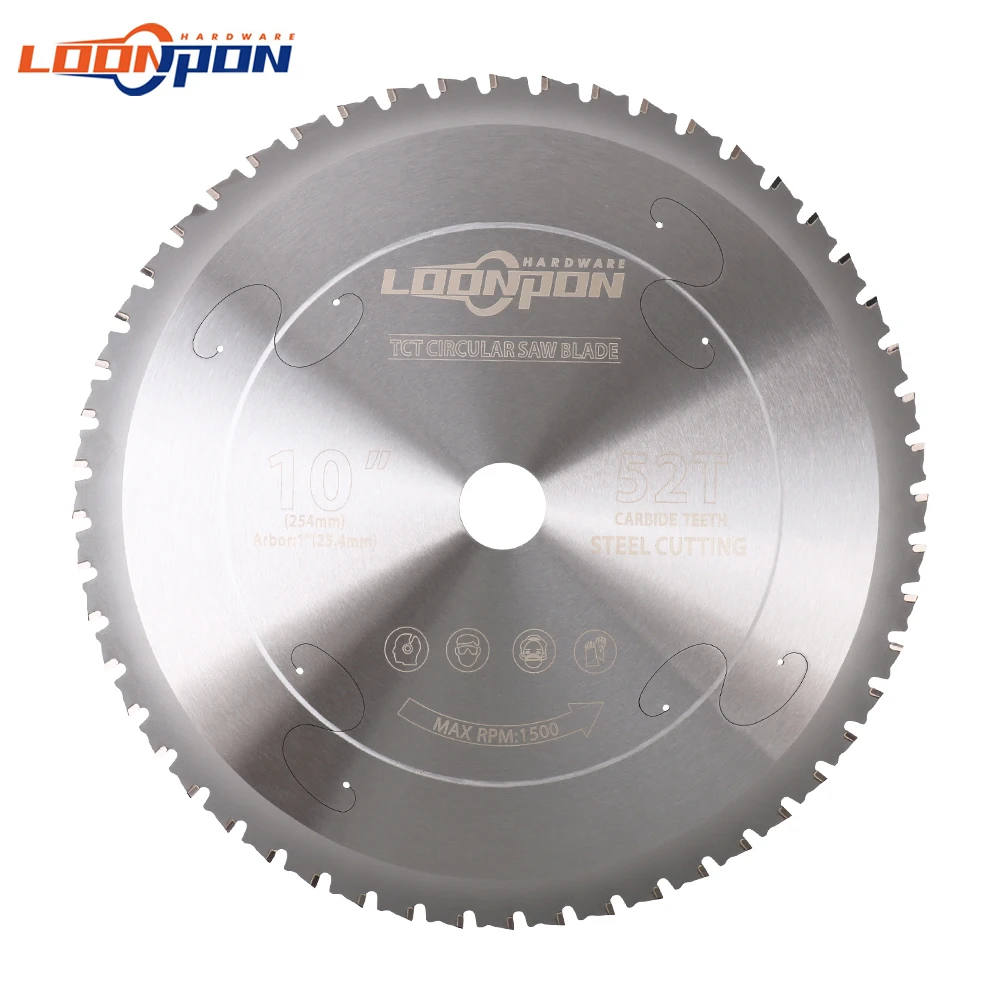 Ostrze do cięcia metalu 254mm/10 cali 52T brzeszczot do piły tarczowej z węglików spiekanych do ostrzy tarczowych do cięcia metalu ze stali żelaznej
