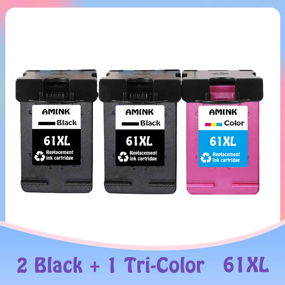 61 XL Black Ink Cartridge Replacement for HP 61XL HP61 Cartridge Deskjet 1000 1050 1050A 1510 2000 2050 2050A 3000 Printer