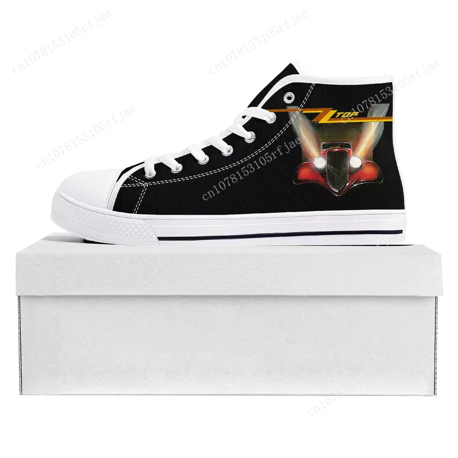 ZZ Top Hard Rock Band Fashion Popular High Top High Quality Sneakers Mens Womens Teenager Canvas Sneaker Couple Shoe Custom Shoe