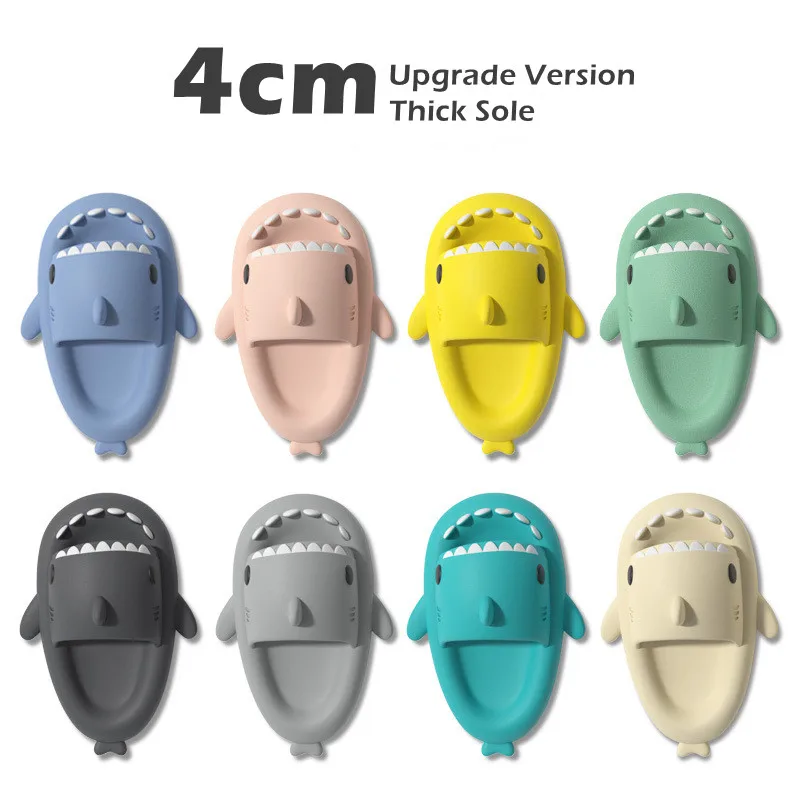 Cute Shark Slippers Women Men Indoor Bathroom Slides 2