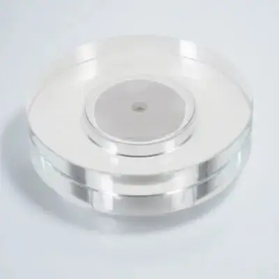 

Round LED Lamp Base 80mm White Light Rotating Display Stand USB Rechargeable Plastic Turntable for Crystal Crafts Spherical