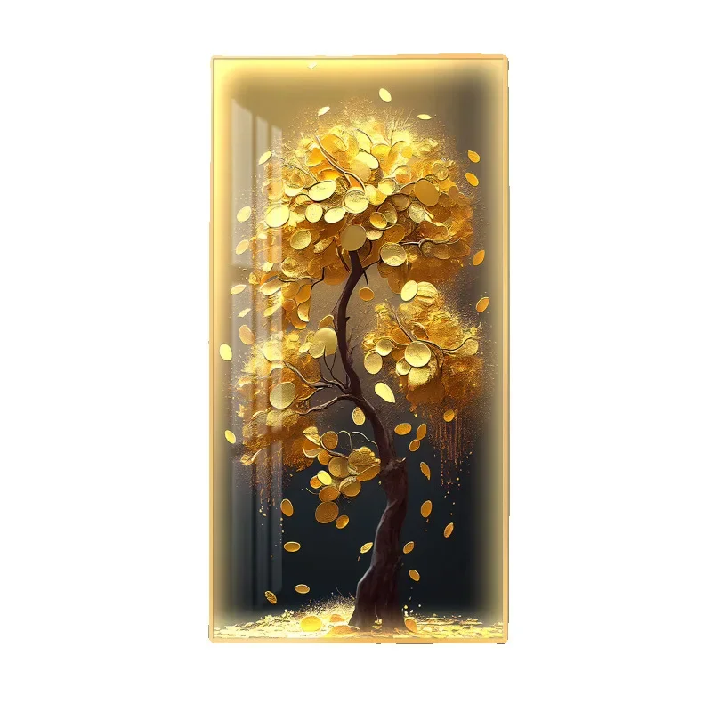 

Light luxury entrance decorative painting cash tree led with light simple and modern