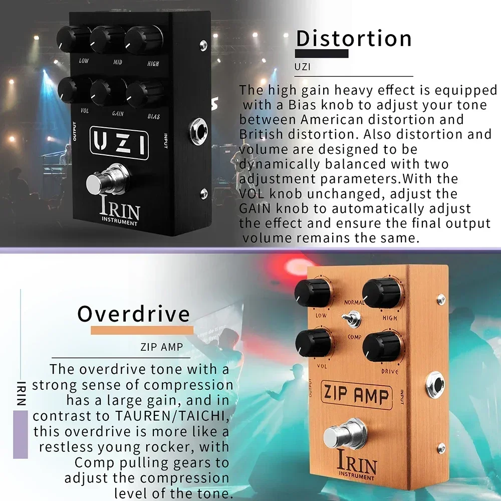 IRIN Electric Guitar Pedal Overdrive Distortion Speakers Analog Classic British Rock Guitar Effect Pedal Guitar Accessories