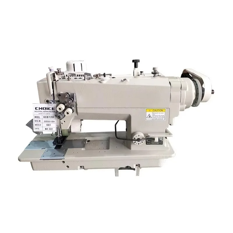 872D 3000rpm Direct Drive Double Needle Sewing Machine Big Hook Fixed Needle bar Lockstitch Sewing Machine