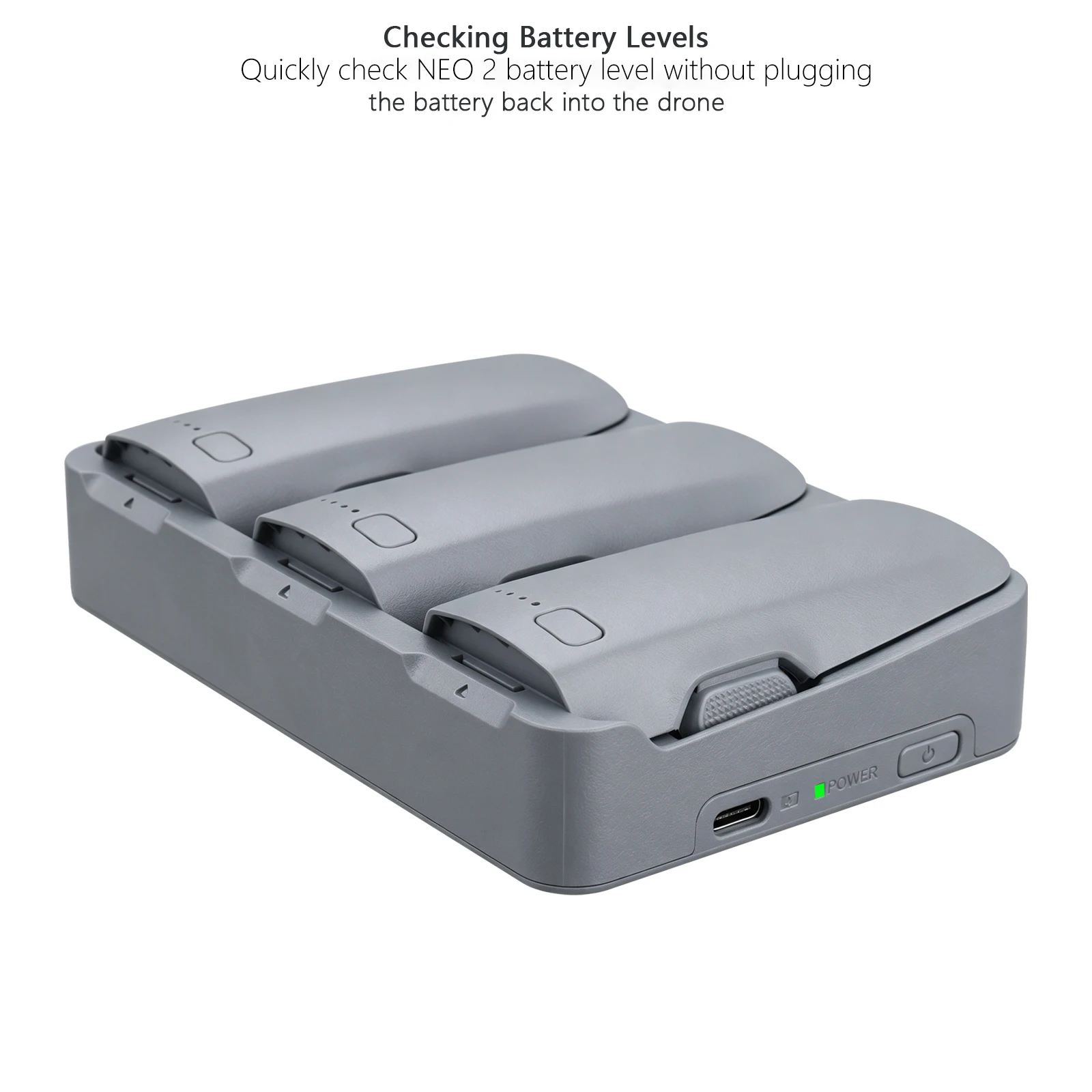Probty 3-Bay Batterieladegerät für DJI Neo 2 Smart Charging Hub Schnellladung für DJI NEO 2 Drohnenzubehör ﻿ – Detail 4