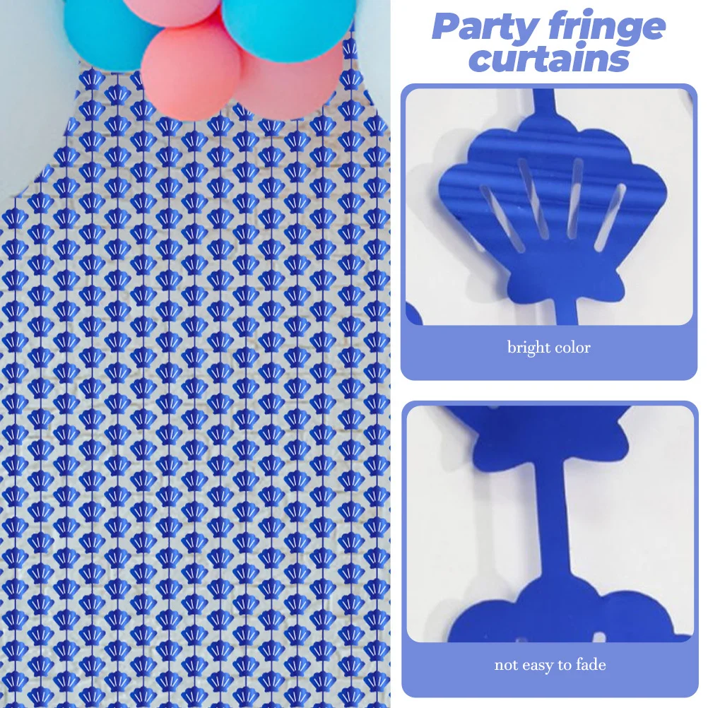 

Shell Door Curtain Ocean Themed Fringe Glitter Tinsel Plastic Backdrop For Wedding Birthday Party Events Decoration