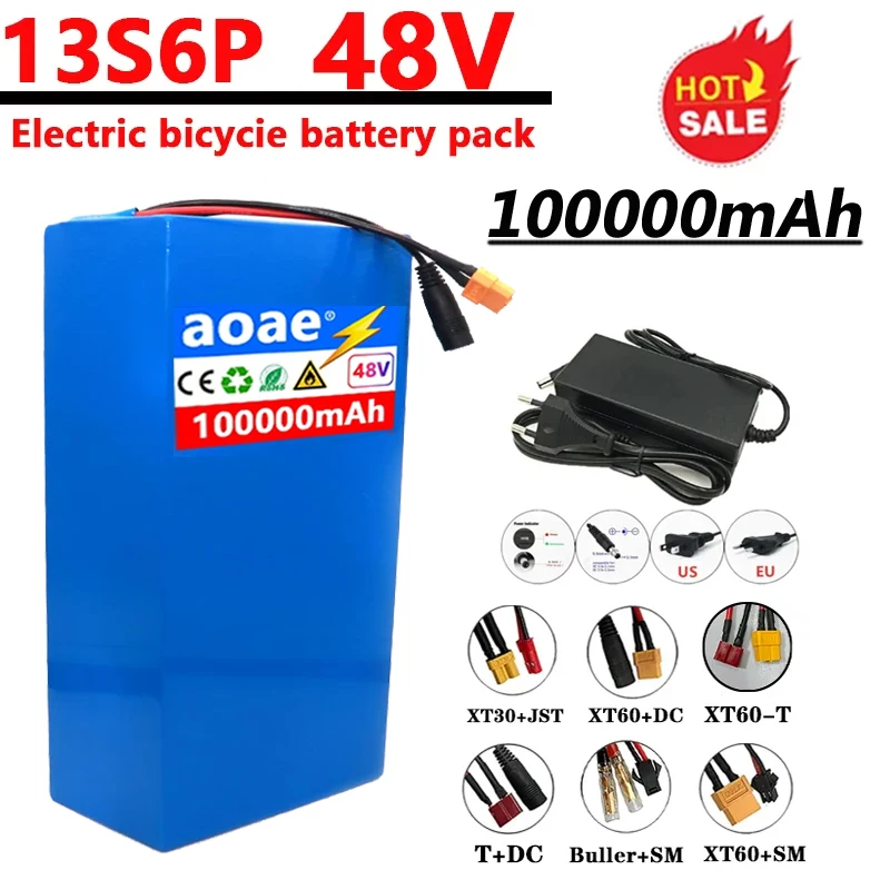 

Original 13s6P 48V 100Ah 18650 LithiumBattery Pack 1000w High Power built-in 50A BMS for power tool backup battery+Air transport
