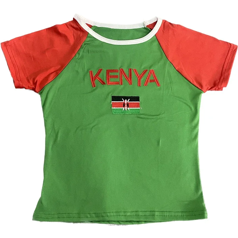 Camiseta de manga corta con estampado de letras para mujer, Top de corte, estilo deportivo, personalizado, Sexy, Y2K, verano, 2024