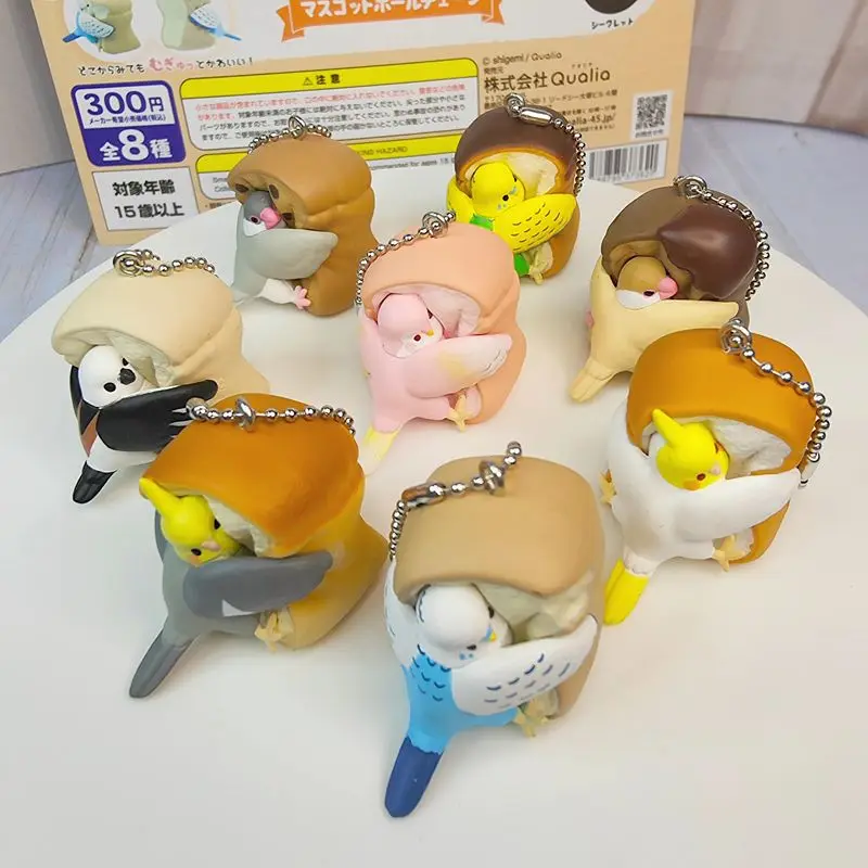 اليابان Qualia الرسمية الخبز الطيور سحر - كوكاتيل وجافا سبارو الببغاء قلادة، لطيف الطيور ديكور Gashapon الشكل #2