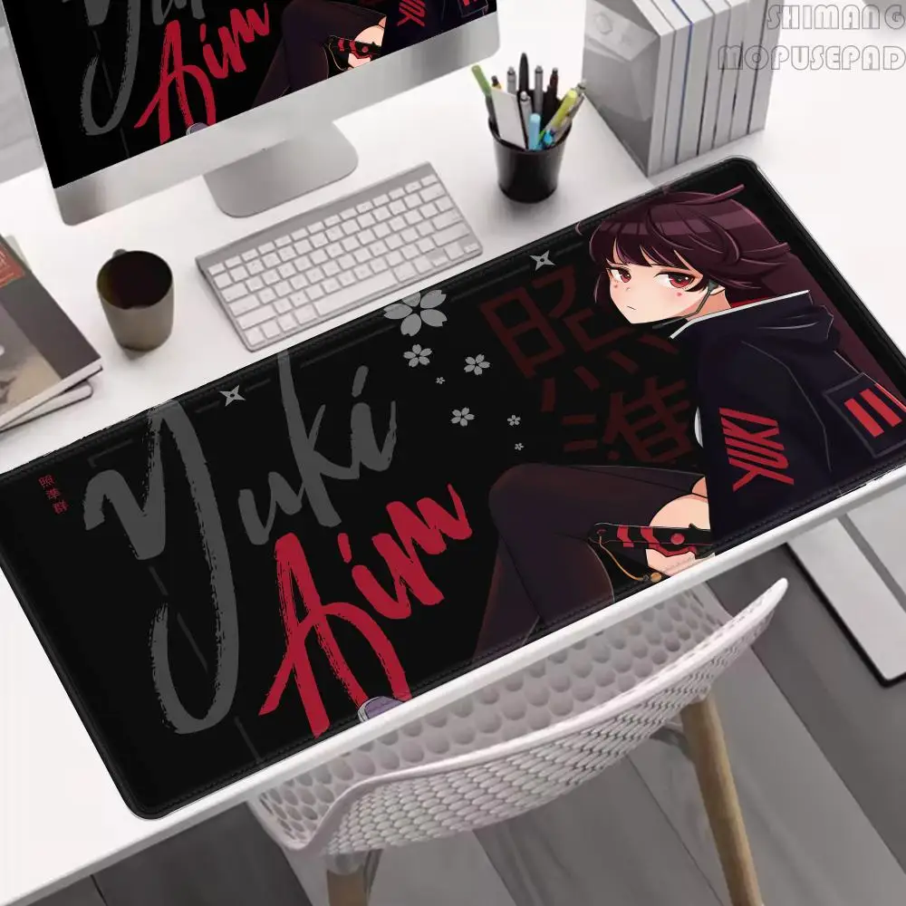 

Anime Mask Girl Mouse Pad YUki Aim Gaming Speed Mouse Mat Game Premium Mousepad Gamer E-Sports Desk Mat Computer Keyboard Mats