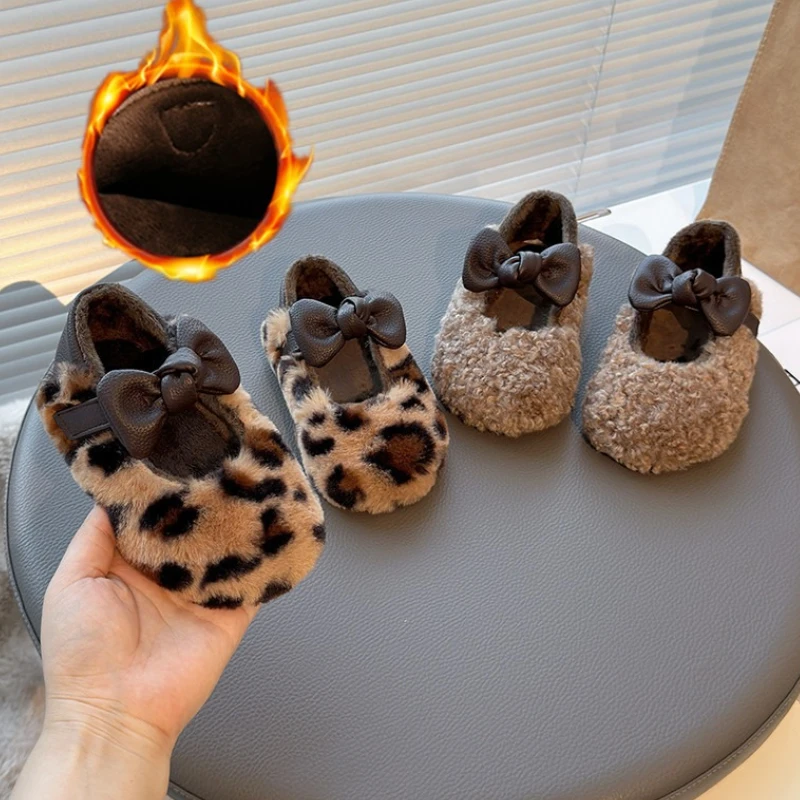 

Child Fashion Leather Shoe2025 New Winter Shoe Girl Women Fashion Shoe Girl Bow Soft Soled Shoe Anti Slip Girl Performance Shoes
