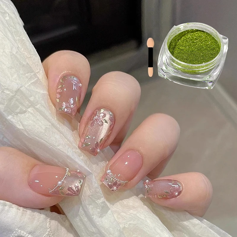 1 Box Magic Mirror Nails Powder Glitter Dust Chrome Powder Metal Nail Enhancement Aurora Powder Nail Decoration