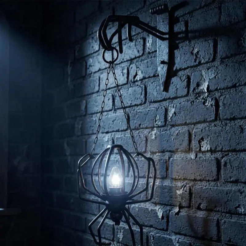 Spinnen-Wandleuchte, hängende Kerzenhalter-Dekorationen mit Gothic-Thema, dunkle Kettenverzierung für – Detail 10