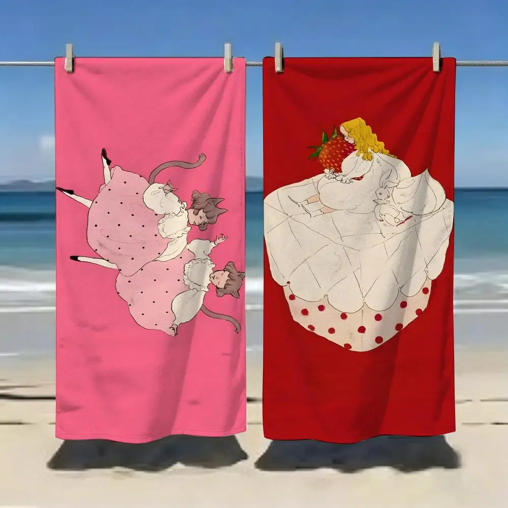 Healing Manga Kurahashi Rei Art Collection Towel Microfiber soft Beach Towel for Travel Fitness Sauna Bathing Camping