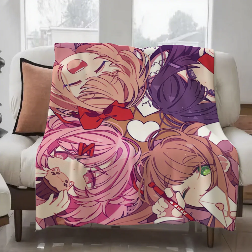 

Игра Doki D-Doki L-Literatuare Клубное одеяло Дизайн Легкий для общежитий, сон, гостиной, офиса, дивана, всесезонного