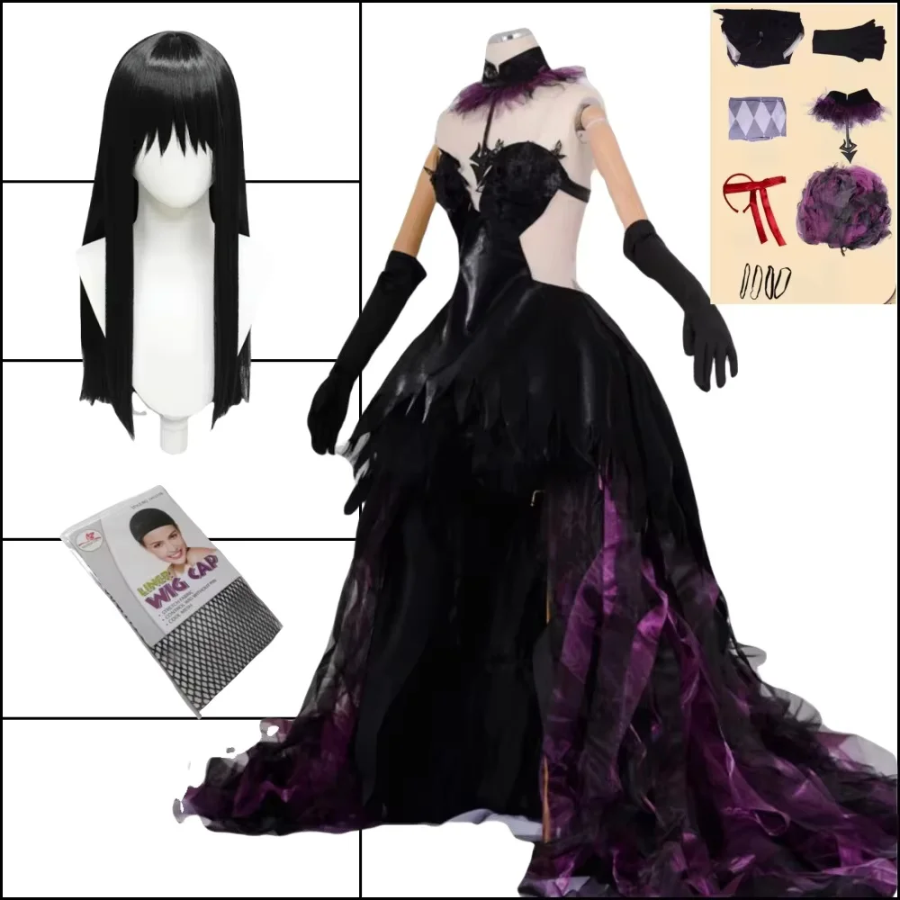 Akemi Homura Cosplay Devil Akemi Homura Vrouwen Paarse Jurk Outfits Anime Puella Magi Madoka Magica Akemi Homura Halloween Pakken
