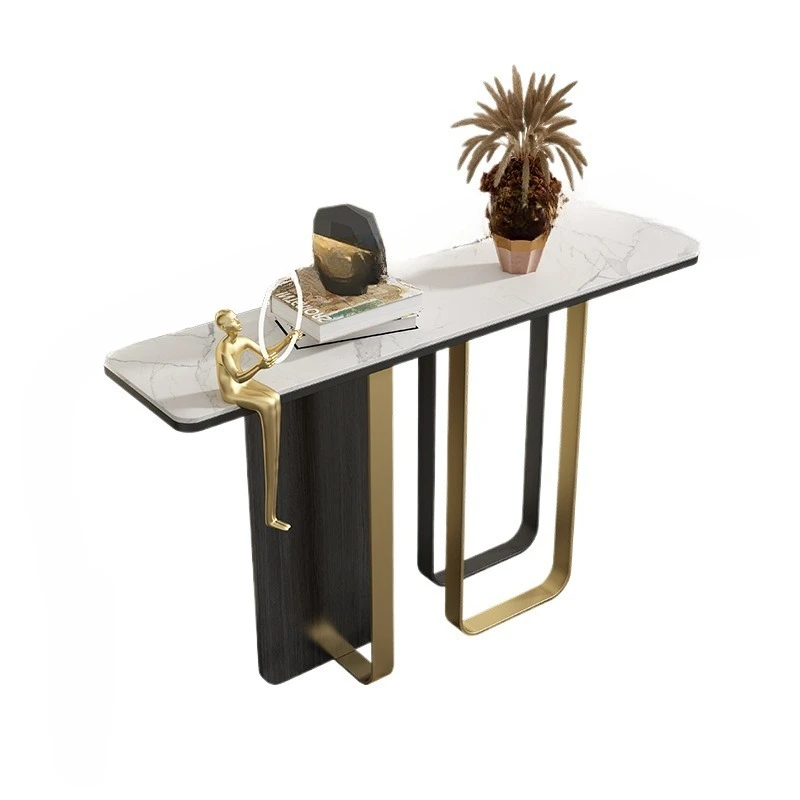 

Light luxury marble entrance cabinet Modern simplicity against the wall Italian style