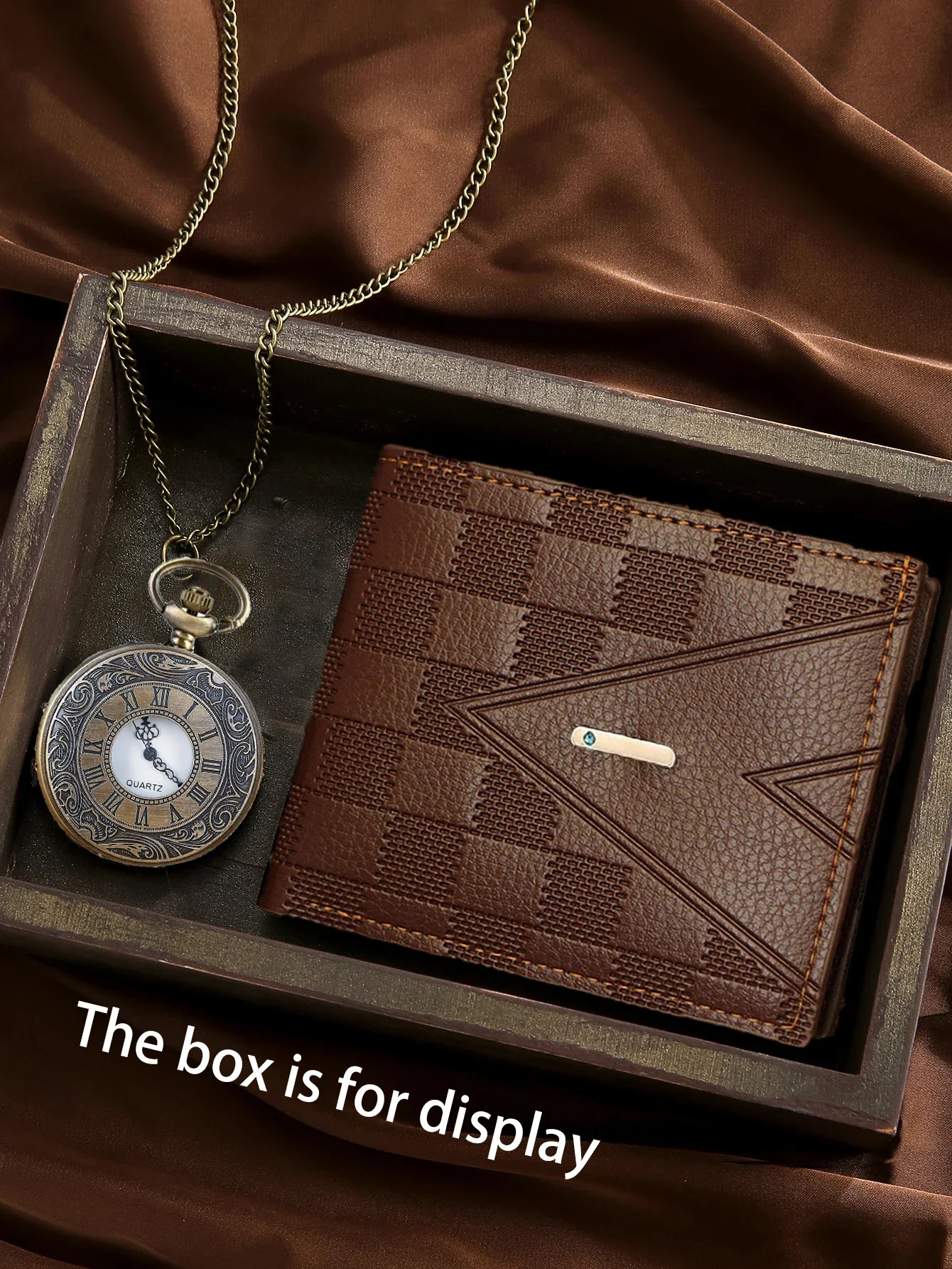 

Men's pocket watch set, wallet, exquisite gift 2 pieces/set, men's quartz pocket watch, wallet without gift box