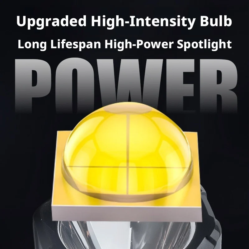 Portable Solar Powered Flashlight Ultra-Bright Home Use Spotlight Outdoor Long Battery Life High Power Strong Light Flashlight