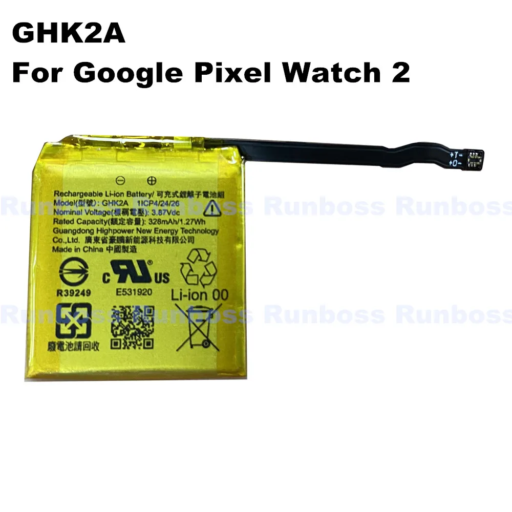 GHK2A 328mAh Battery Foe Google Pixel Watch2 Watch 2 Smart Watch Fitbit GHK2A