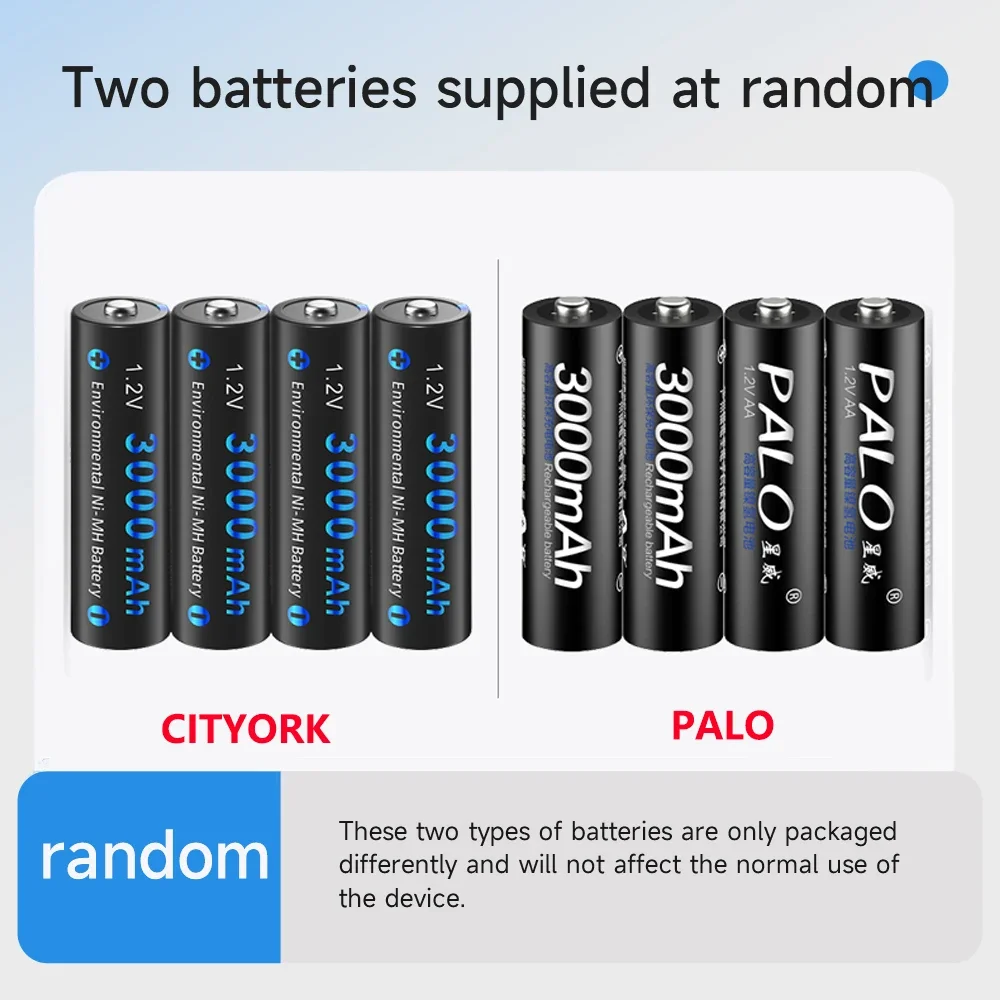 PALO 4-24pcs 1.2V Ni-MH AAA Battery 1100mAh Rechargeable AAA Batteries LR3 LR03 3A Battery for Wireless Mouse+LCD Smart Charger
