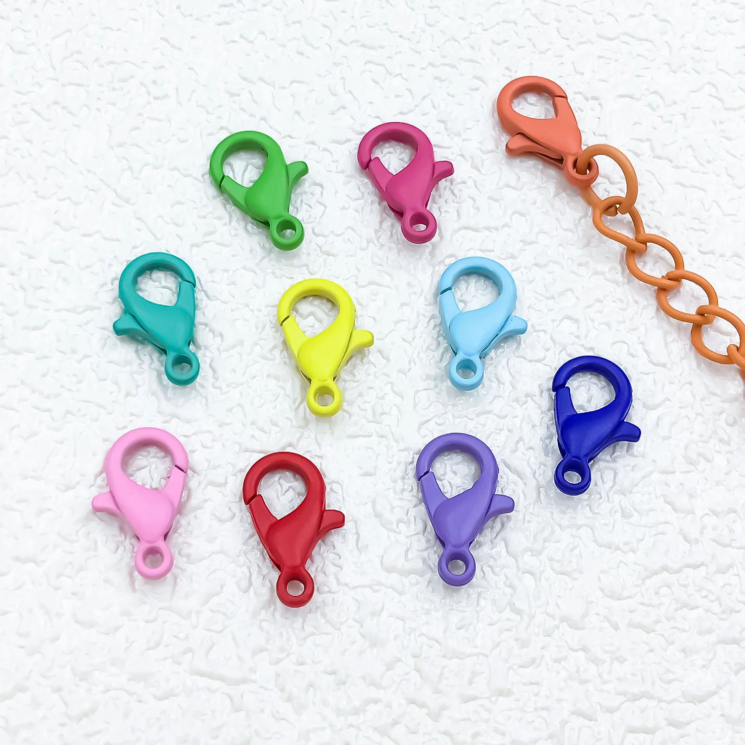 100pcs 7x12mm Alloy Painted Lobster Clasp Colorful Hooks For Necklace And Bracelet Chain DIY Fashion Jewelry Findings