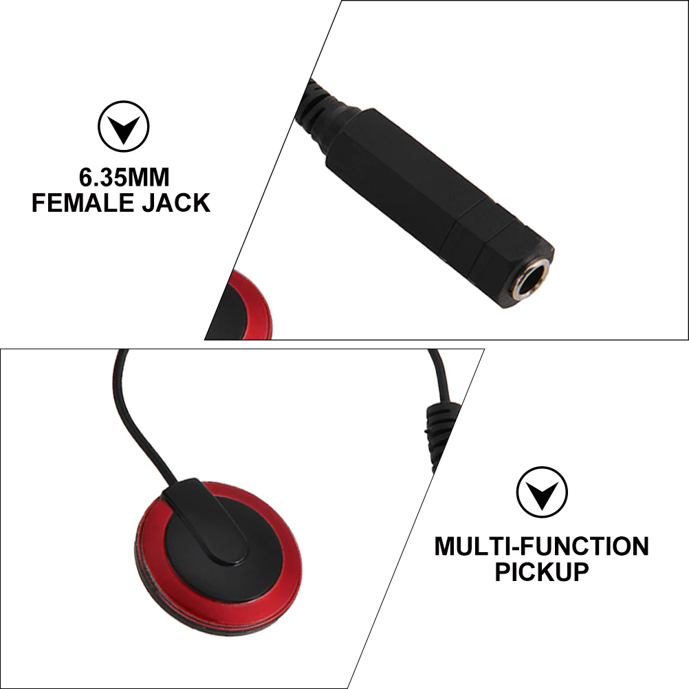 

Self-Adhesive Acoustic Soundhole Transducer For Folk Electric Guitar Replacement Double Preamp Red Piezoelectric Easy Install