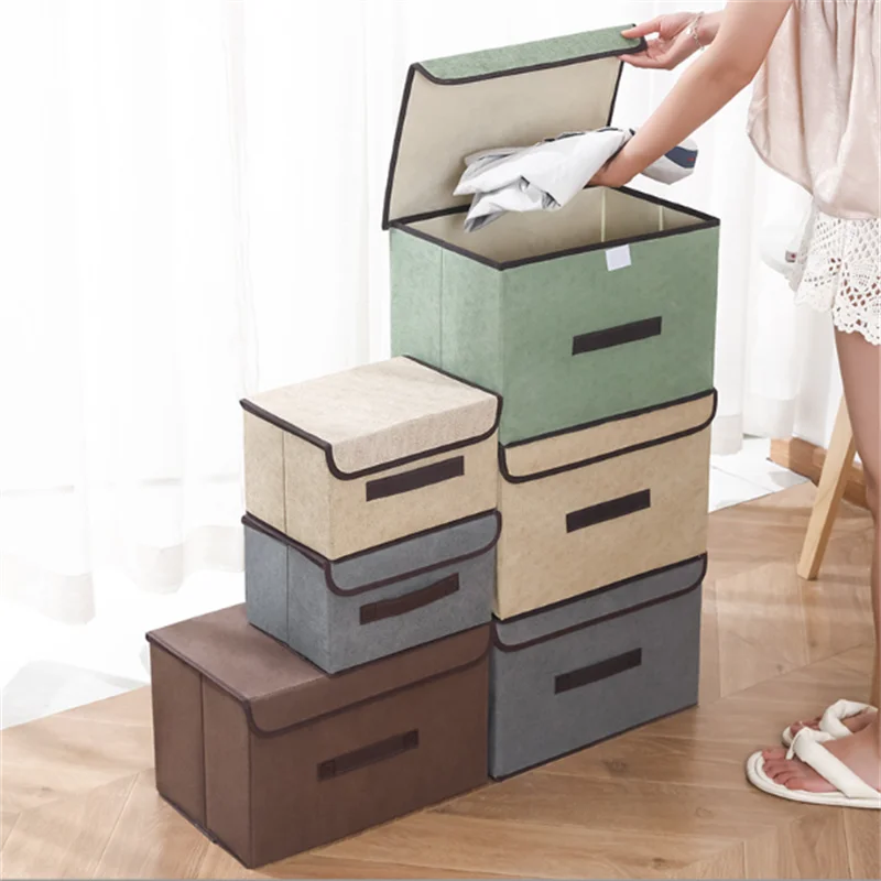 Household dust-proof storage box, fabric non-woven storage box, foldable debris sorting box, toy clothing storage box