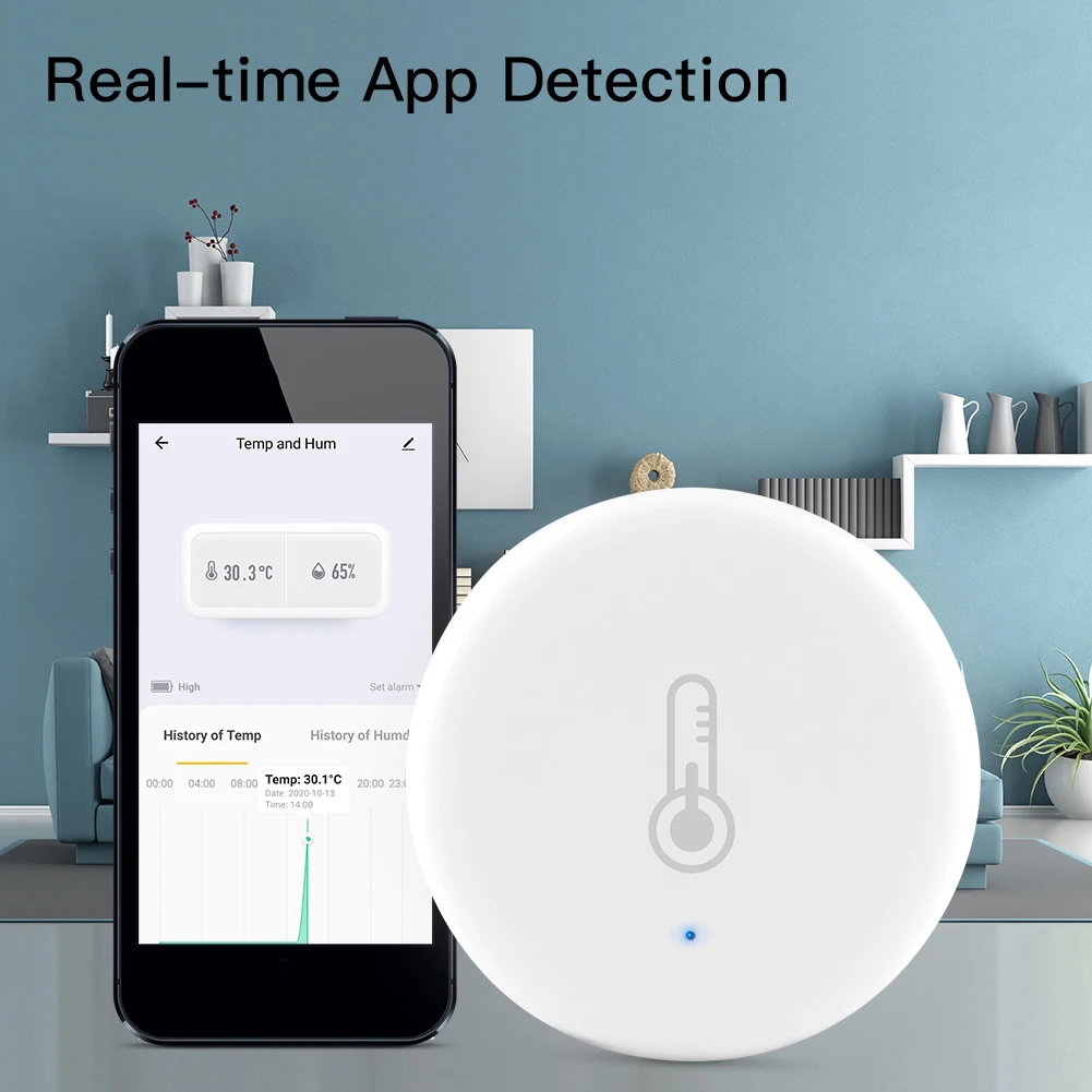 [HOT!】 Tuya Smart Zigbee 3.0 Smart Temperature And Humidity Sensor Battery Powered Security With Tuya Smart Life App Alexa