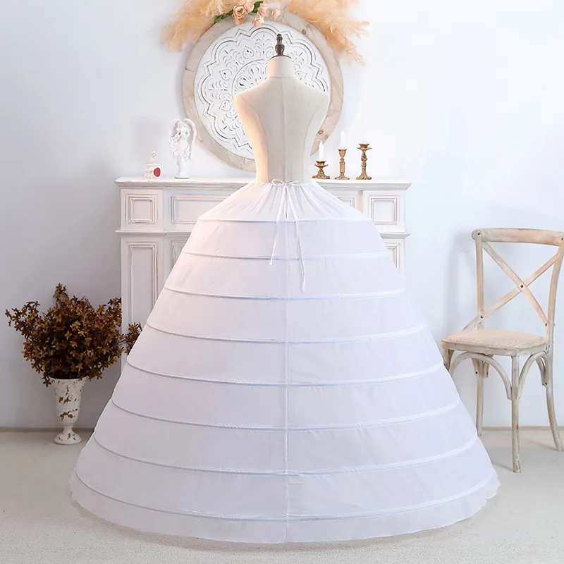 New 8 Hoops Puffy Petticoat Crinoline Slip Underskirt For Wedding Dress Bridal Gown In Stock 2023