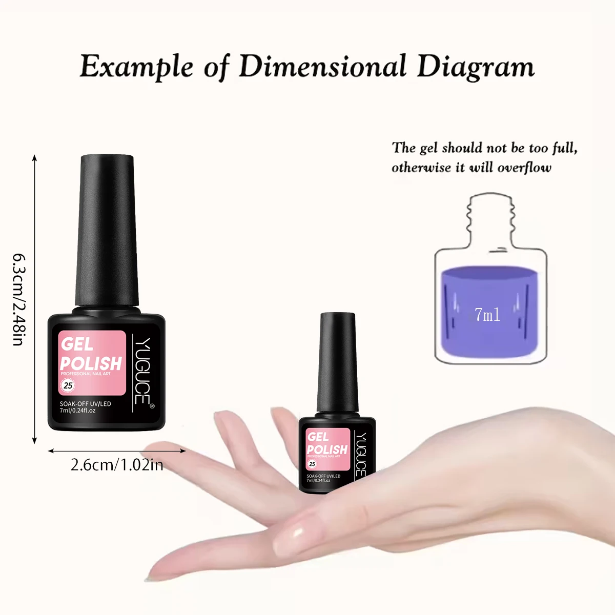 مجموعة جل الأظافر المكونة من قطعتين من يوجوس، 0.24 أونصة، ملمس سميك، سهلة الاستخدام، معالجة بالأشعة فوق البنفسجية/الليد، تدوم طويلاً، صالون بأطراف الأصابع