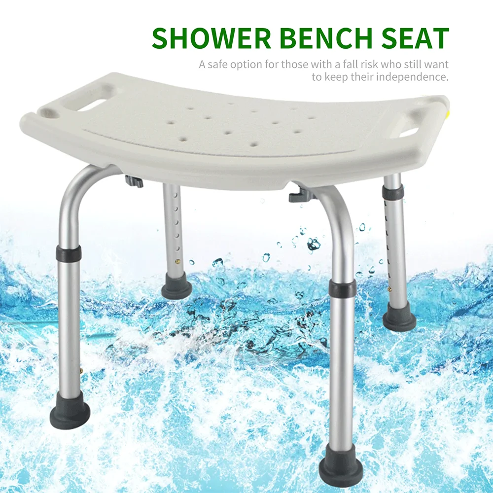 

Bathing chair Anti-slip Shower Chair for Elderly Pregnant Women Bathroom Toilet Bathing White Aluminum Alloy Adjustable Stool