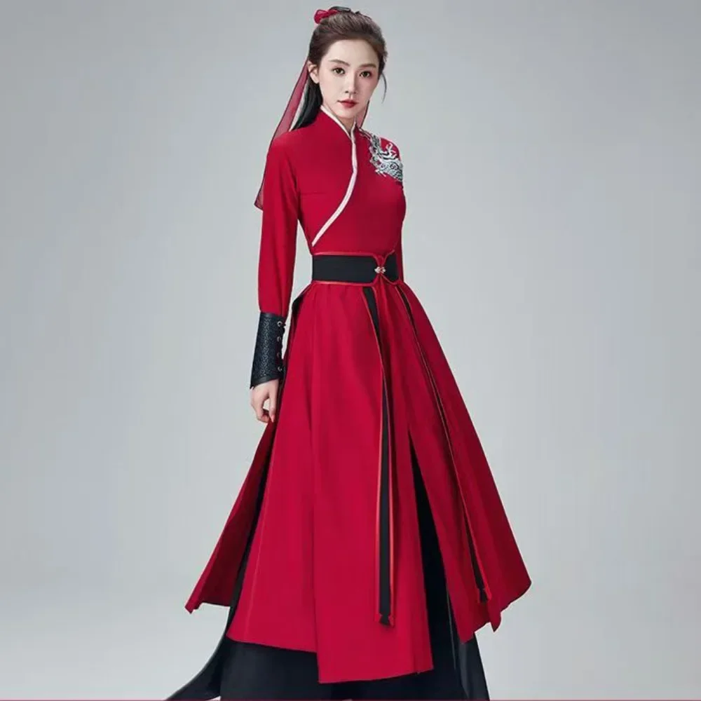 

Китайский ушу меч танцевальная женская одежда ретро одежда ханьфу Emei Sect женский кунг-фу трупа дракон традиционный костюм