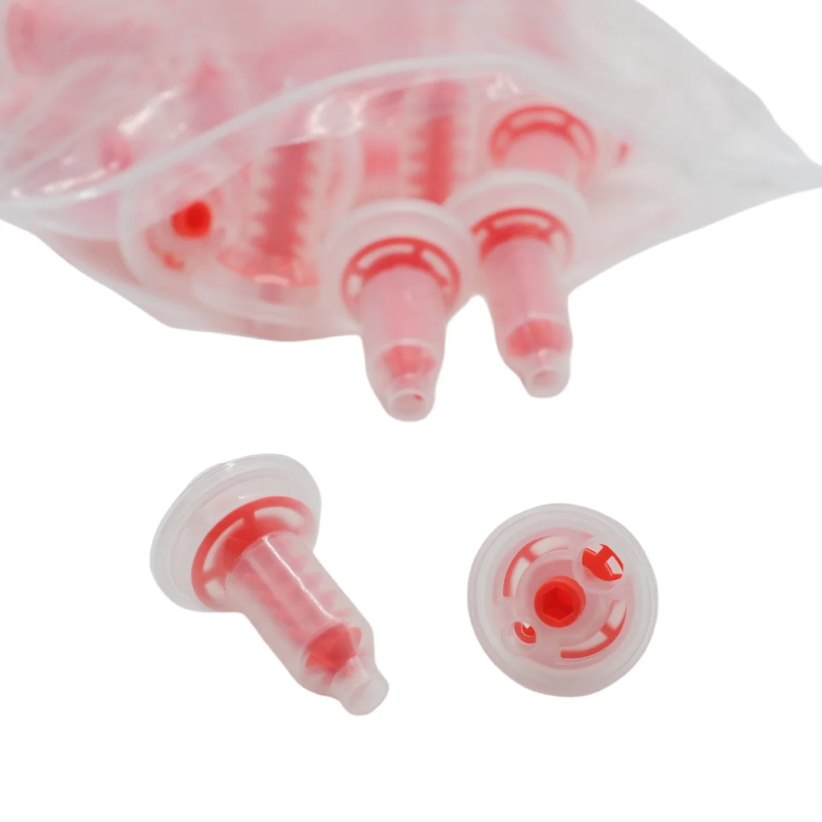 50Pcs 3M ESPE Pentamix Type Dynamic Impression Mixing Tip Red Plastic Dental Lab Consumables 49x32mm (1.93x1.26in)