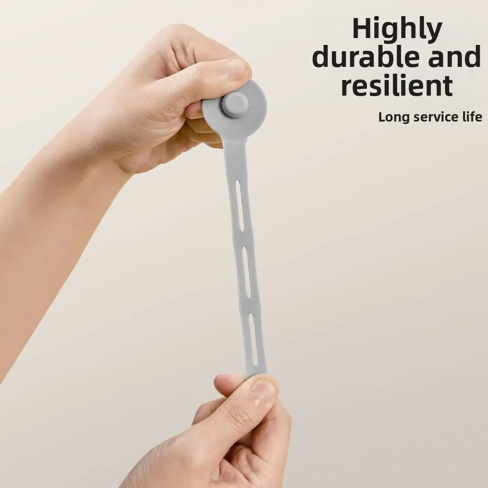 3Pcs Silicone Cable Ties Adjustable Hook Self Adhesive Wire Winding Management Durable Cable Holder for Home & Office