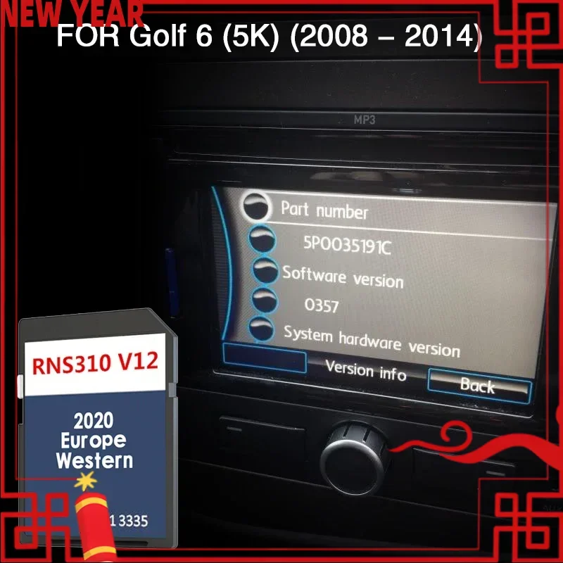 

RNS 310 V12 West Europe Use for VW Golf 6 (5K) From 2008 To 2014 Navigation SD Map GPS Sat Nav Norway Austria Poland Spain