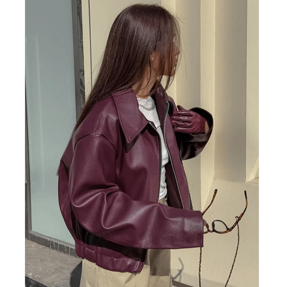 Chaqueta de cuero PU vintage, - Motorcycle Gear Outfit reseña y precio