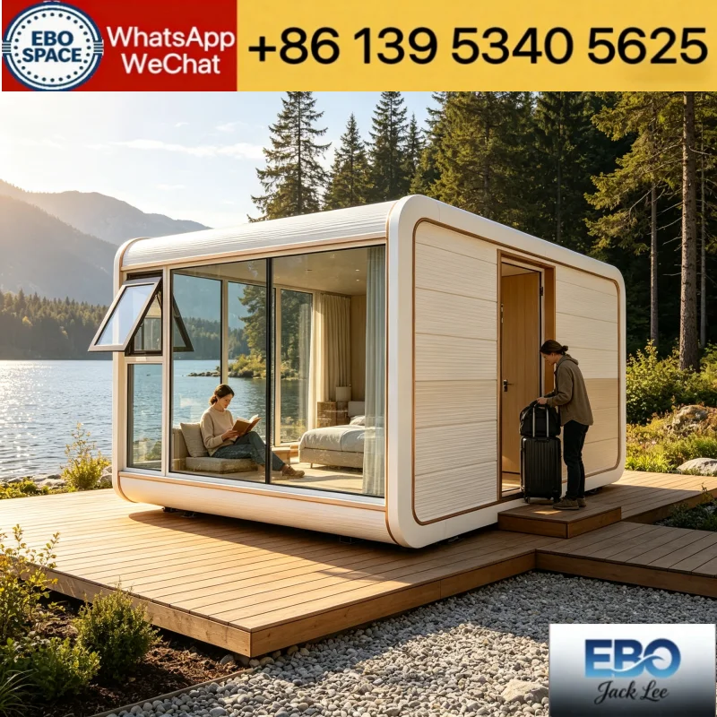 Eco Friendly Prefab Tiny House Waterproof Insulated Modular Cabin Backyard Guest House Holiday Retreat Villa